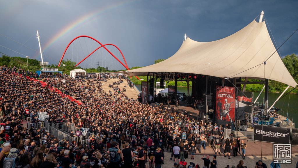 Regenbogen ber dem Amphi bei Primordial
Rock Hard Festival 2024
Amphitheater in Gelsenkirchen