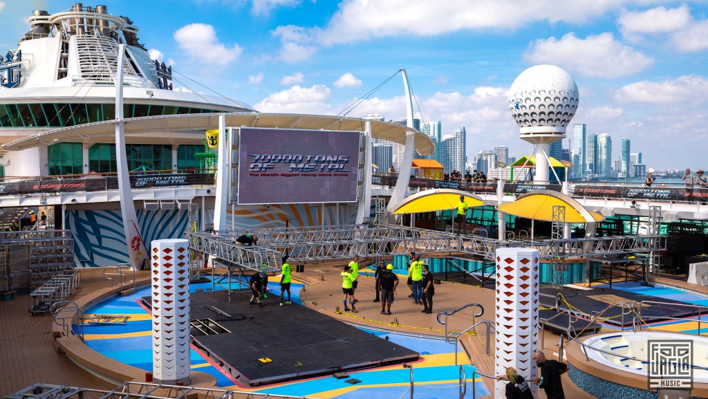 The main stage is being set up
Day 1 - Pooldeck
70000 Tons of Metal 2025